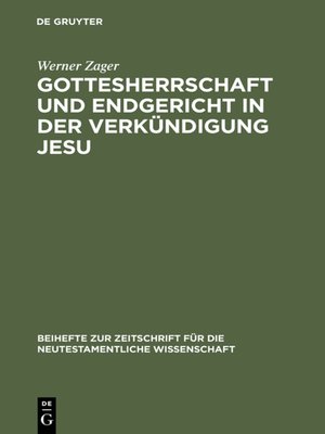 cover image of Gottesherrschaft und Endgericht in der Verkündigung Jesu